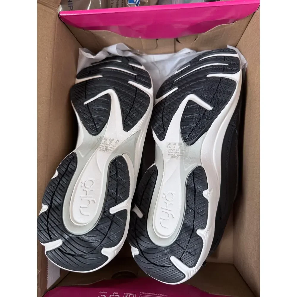 Women’s Ryka Water Repellent Lace-up Walking Sneakers Black 8.5 M NWT